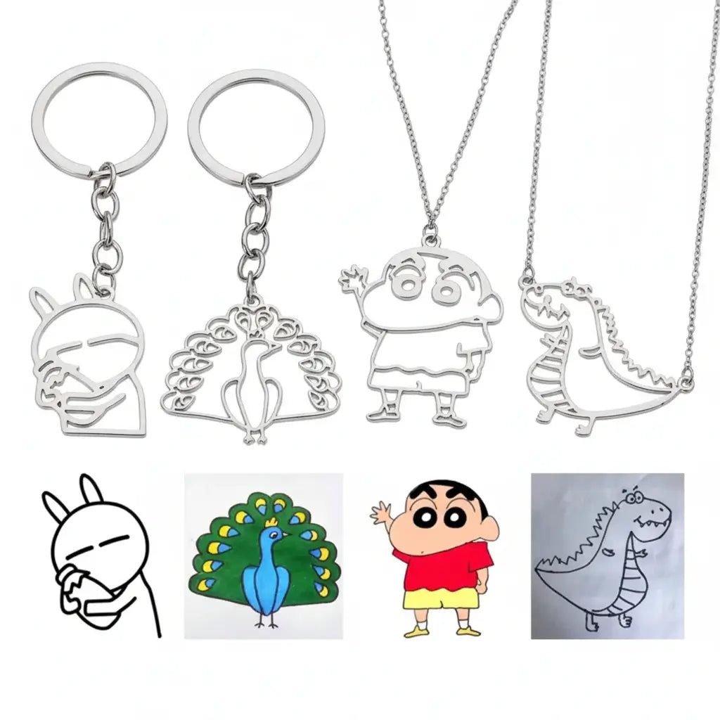Custom Child Drawing Keychain Stainless Steel - Hadi Craft
