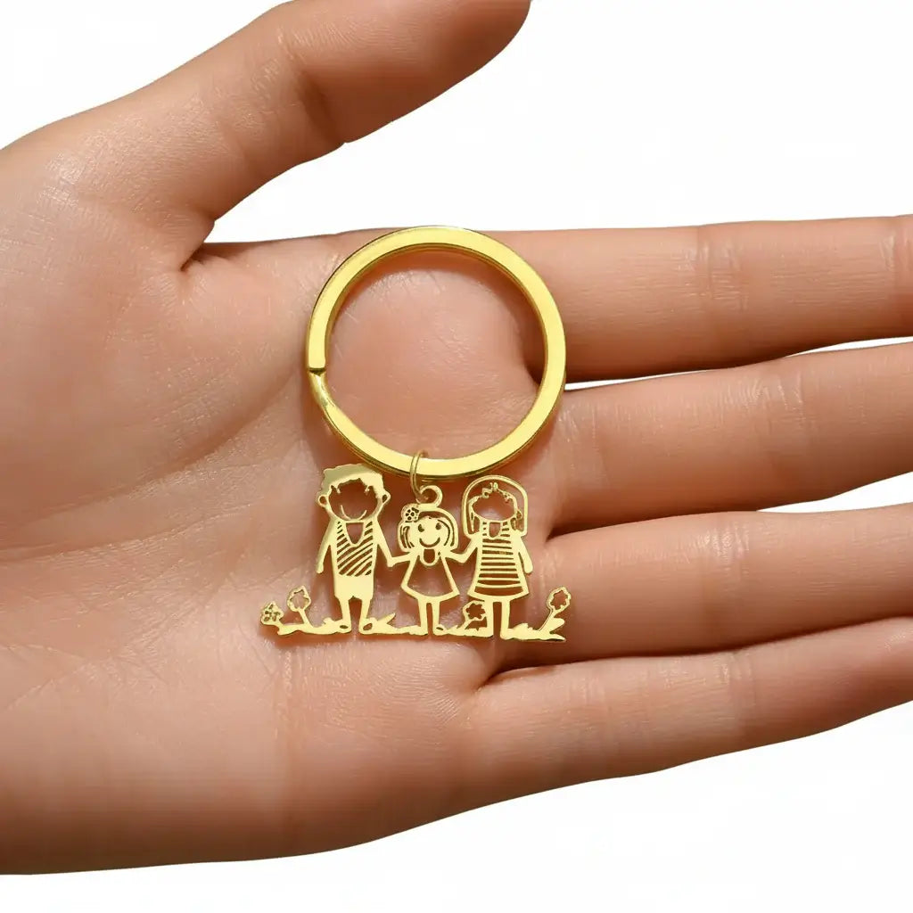 Custom Child Drawing Keychain Stainless Steel - Hadi Craft