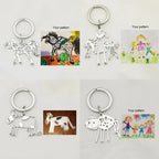 Custom Child Drawing Keychain Stainless Steel - Hadi Craft