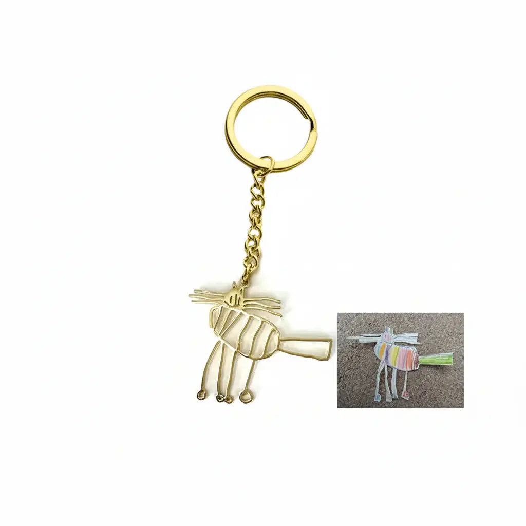 Custom Child Drawing Keychain Stainless Steel - Hadi Craft