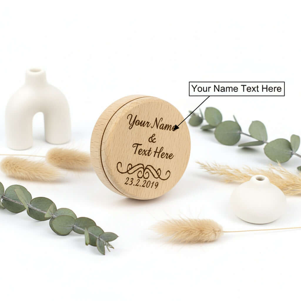 Custom Engraved Earring Box – Beech Wood Wedding Jewelry Gift Box - Hadi Craft