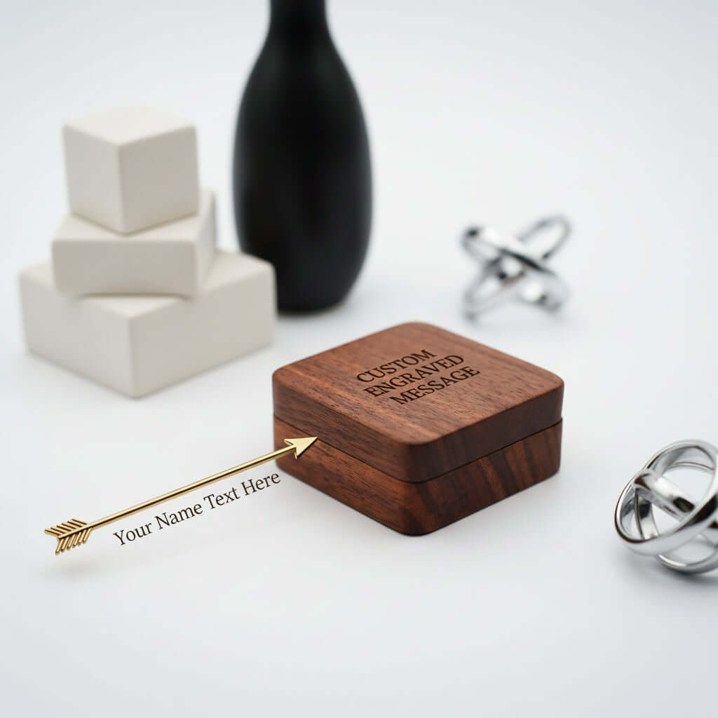 Custom Engraved Jewelry Box – Wooden Earring & Pendant Storage Case - Hadi Craft