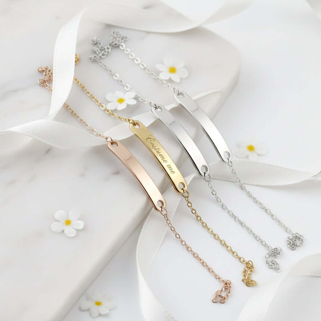 Custom Engraved Name Bracelet – Personalized Stainless Steel Jewelry for Women - Hadi Craft