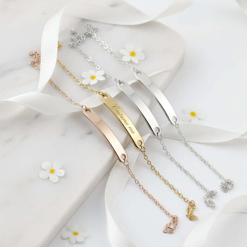 Custom Engraved Name Bracelet – Personalized Stainless Steel Jewelry for Women - Hadi Craft