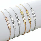 Custom Engraved Name Bracelet – Personalized Stainless Steel Jewelry for Women - Hadi Craft