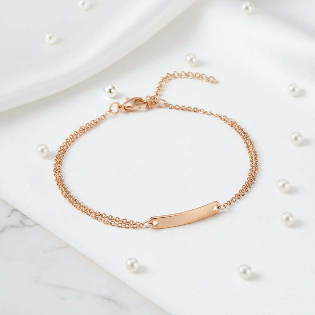 Custom Engraved Name Bracelet – Personalized Stainless Steel Jewelry for Women - Hadi Craft