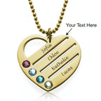 Custom Engraved Name Necklace – S925 Silver Heart Diamond Pendant - Hadi Craft