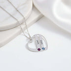 Custom Engraved Name Necklace – S925 Silver Heart Diamond Pendant - Hadi Craft