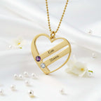 Custom Engraved Name Necklace – S925 Silver Heart Diamond Pendant - Hadi Craft