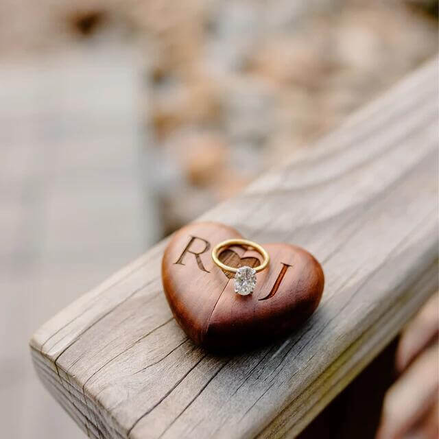 Custom Engraved Proposal Ring Box – Wooden Diamond Ring Gift Box - Hadi Craft
