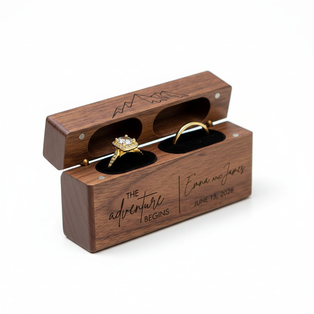Custom Engraved Ring Box - Hadi Craft USA