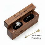 Custom Engraved Ring Box – Walnut Wood Wedding Name Jewelry Box - Hadi Craft