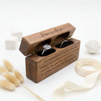 Custom Engraved Ring Box – Walnut Wood Wedding Name Jewelry Box - Hadi Craft