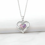 Custom Heart Gemstone Necklace – S925 Silver Personalized Name Pendant for Couples - Hadi Craft