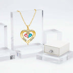 Custom Heart Gemstone Necklace – S925 Silver Personalized Name Pendant for Couples - Hadi Craft