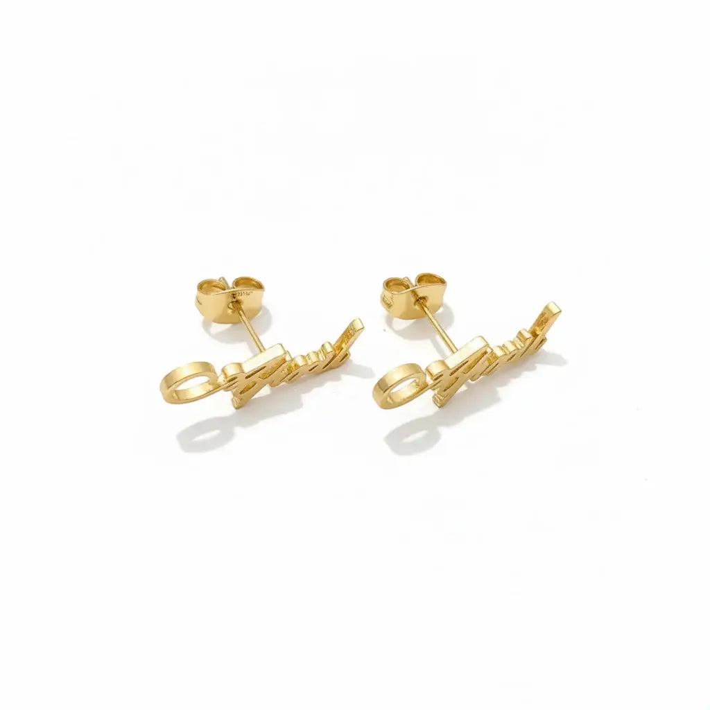 Custom Name Earrings Dainty Minimalist Personalized Nameplate Earrings - Hadi Craft