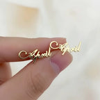 Custom Name Earrings Dainty Minimalist Personalized Nameplate Earrings - Hadi Craft