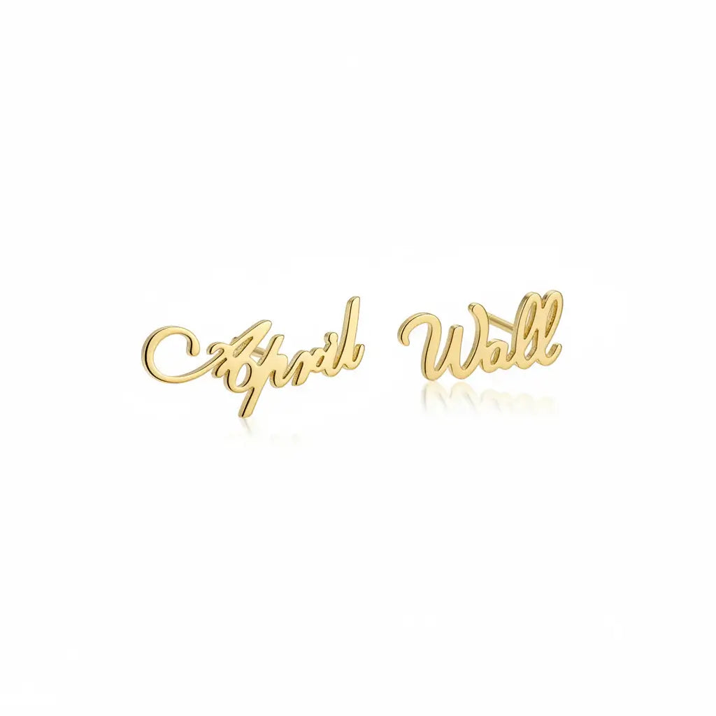 Custom Name Earrings Dainty Minimalist Personalized Nameplate Earrings - Hadi Craft