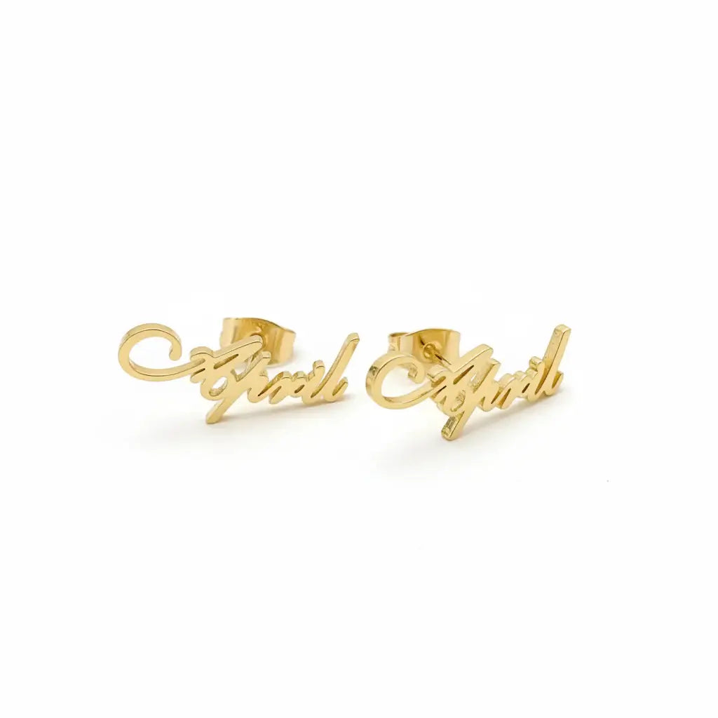 Custom Name Earrings Dainty Minimalist Personalized Nameplate Earrings - Hadi Craft