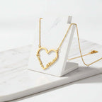 Custom Name Heart Necklace – Gold Stainless Steel Personalized Choker for Women - Hadi Craft