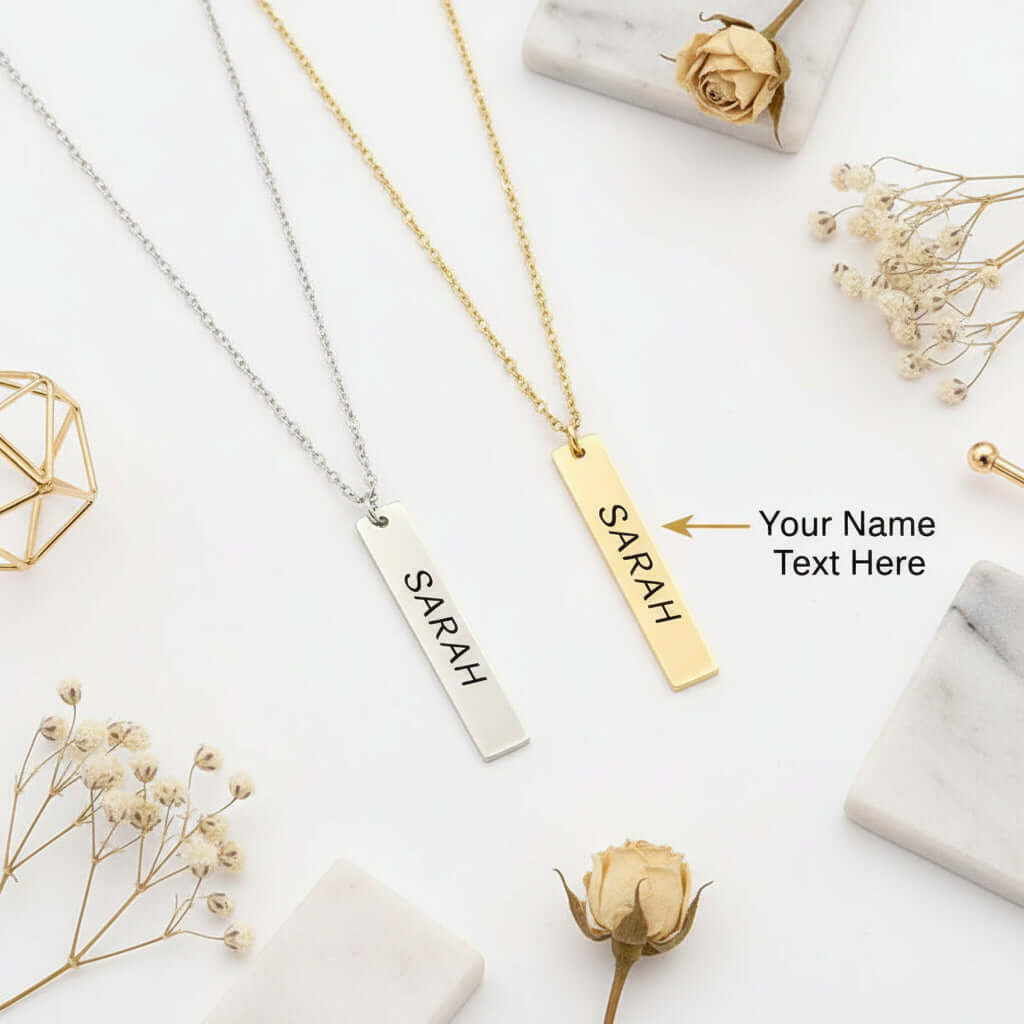 Custom Name Necklace Gold Plated Stainless Steel Letter Pendant - Hadi Craft