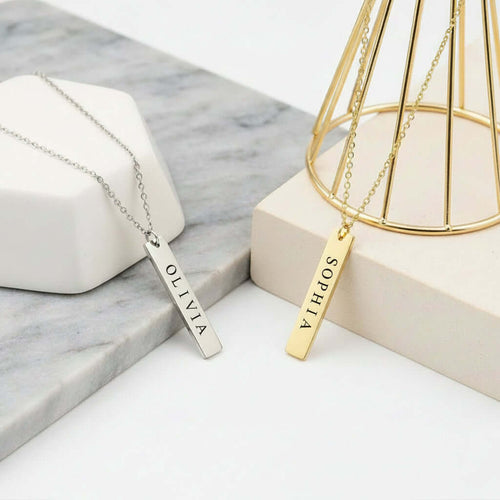 Custom Name Necklace Gold Plated Stainless Steel Letter Pendant - Hadi Craft