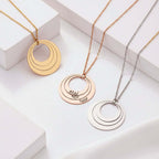 Custom Name Necklace Personalized Stainless Steel Triple Name Pendant - Hadi Craft