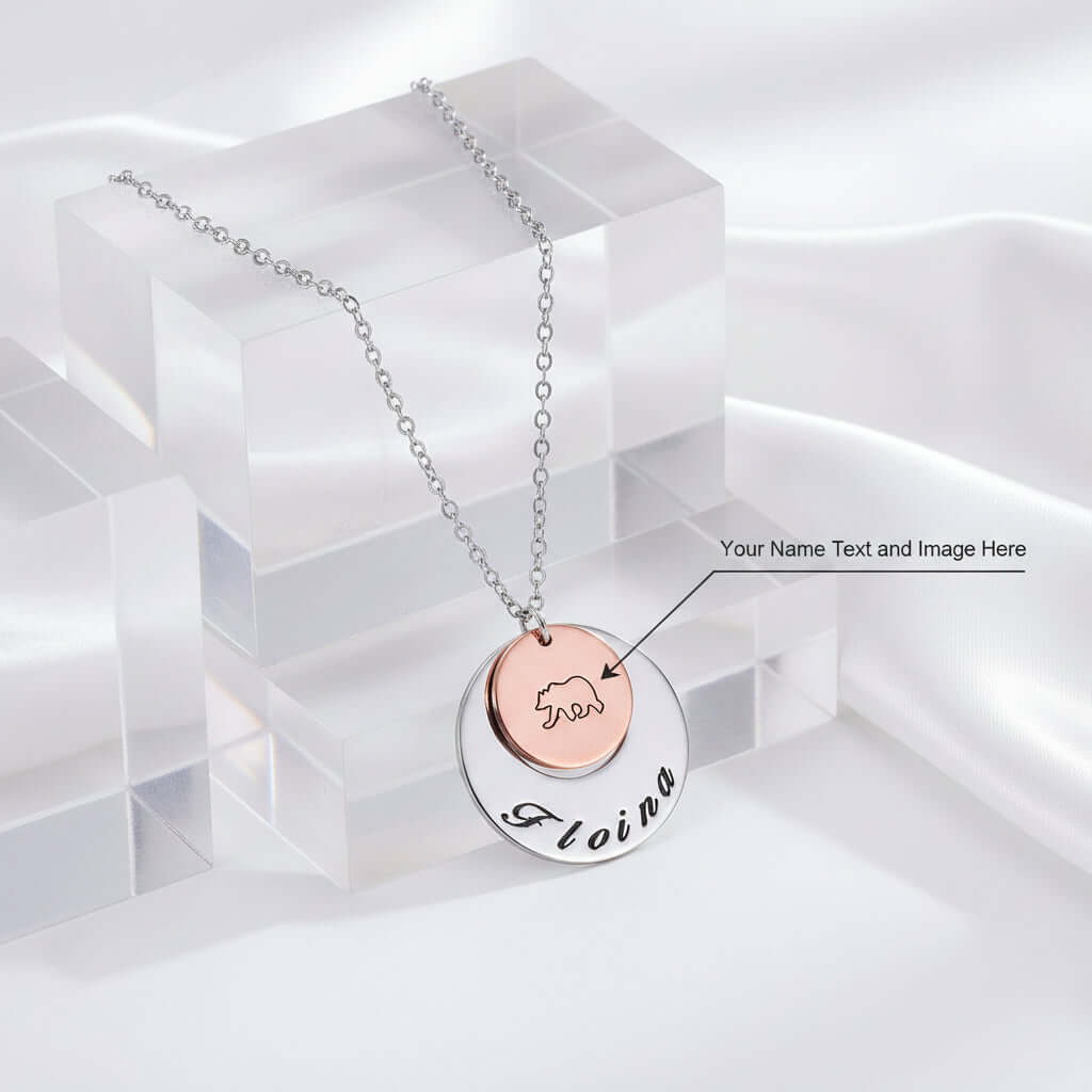Custom Photo Name Necklace – Personalized Picture & Letter Pendant - Hadi Craft