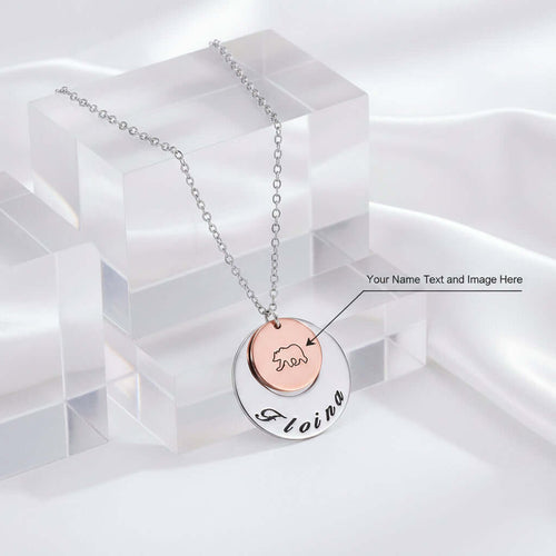 Custom Photo Name Necklace – Personalized Picture & Letter Pendant - Hadi Craft