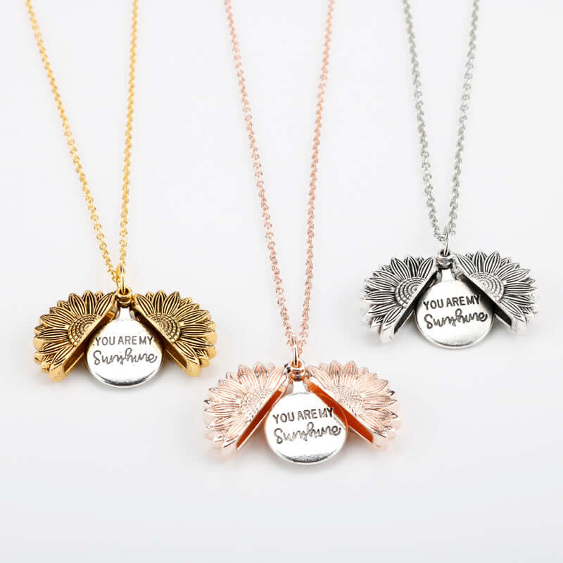 Custom Sunflower Double Letter Necklace – Personalized Women’s Jewelry - Hadi Craft