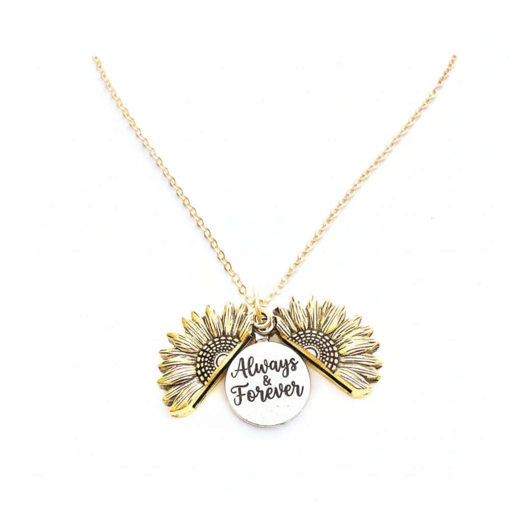 Custom Sunflower Double Letter Necklace – Personalized Women’s Jewelry - Hadi Craft