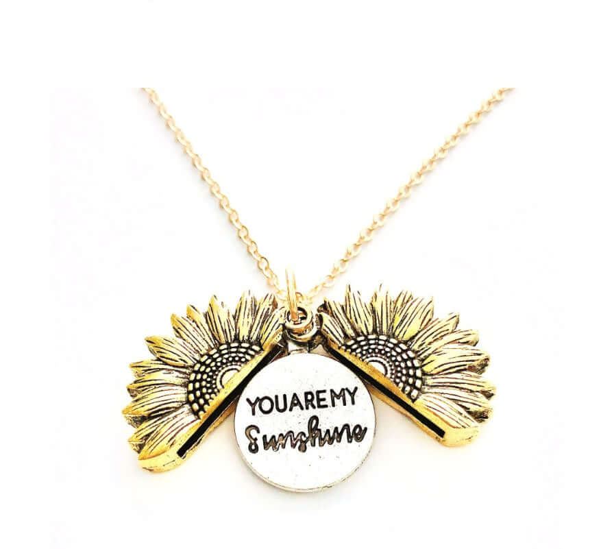 Custom Sunflower Double Letter Necklace – Personalized Women’s Jewelry - Hadi Craft
