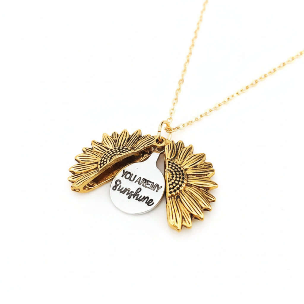 Custom Sunflower Double Letter Necklace – Personalized Women’s Jewelry - Hadi Craft