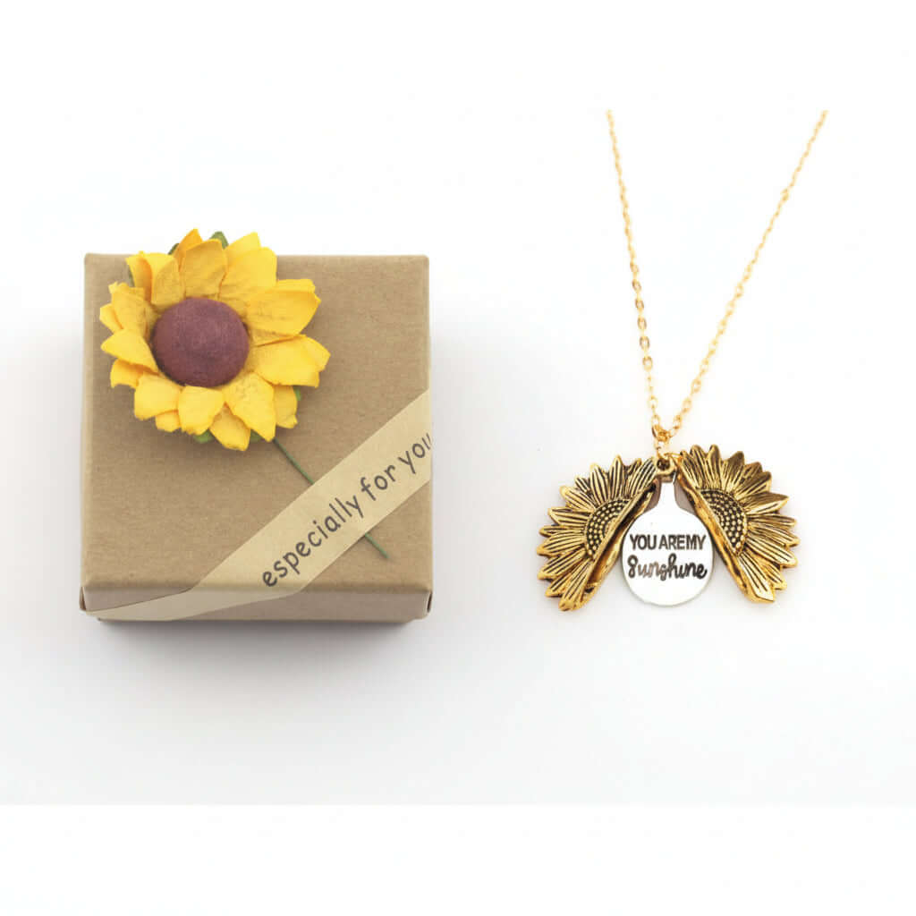 Custom Sunflower Double Letter Necklace – Personalized Women’s Jewelry - Hadi Craft