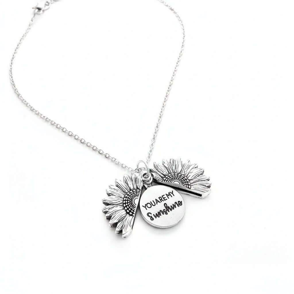Custom Sunflower Double Letter Necklace – Personalized Women’s Jewelry - Hadi Craft