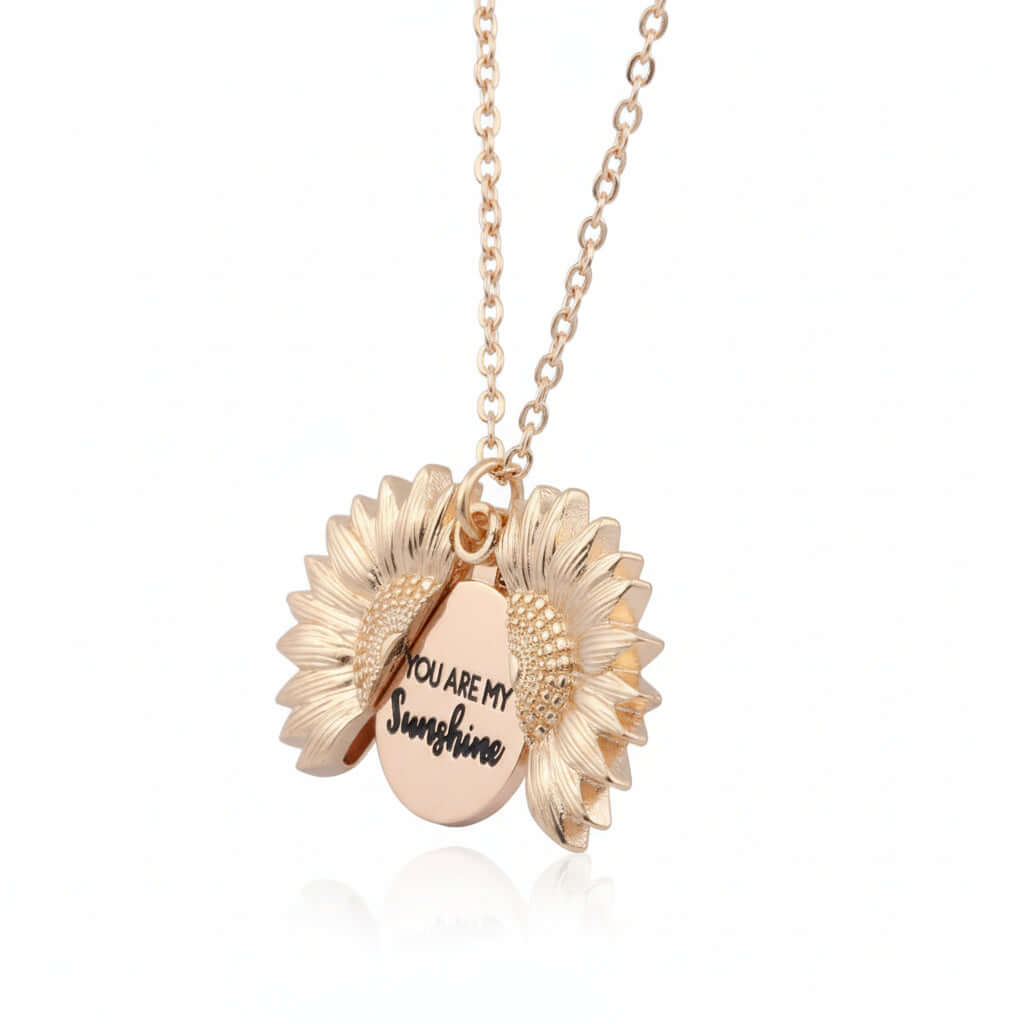 Custom Sunflower Double Letter Necklace – Personalized Women’s Jewelry - Hadi Craft