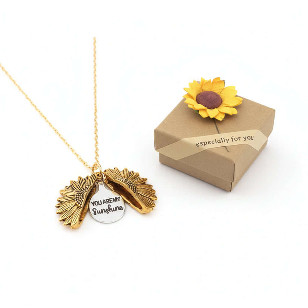 Custom Sunflower Double Letter Necklace – Personalized Women’s Jewelry - Hadi Craft