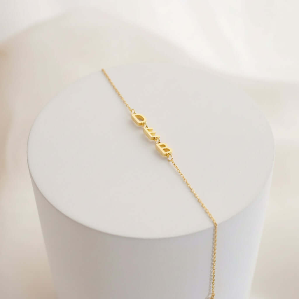 Custom Uppercase Letter Bracelet - Hadi Craft USA