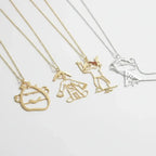 Custom child's drawing necklace stainless steel - Hadi Craft