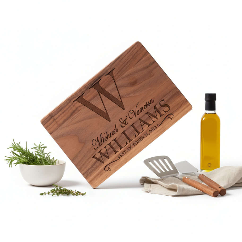Custom engraved bamboo cutting board Walnut Cutting Board - Hadi Craft