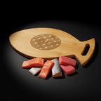 Custom engraved bamboo fish cutting board Bamboo wood Fish Shaped - Hadi Craft