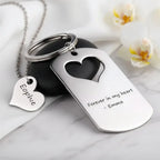 Custom engraved mother daughter keychain and necklace set - Hadi Craft