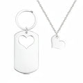 Custom engraved mother daughter keychain and necklace set - Hadi Craft