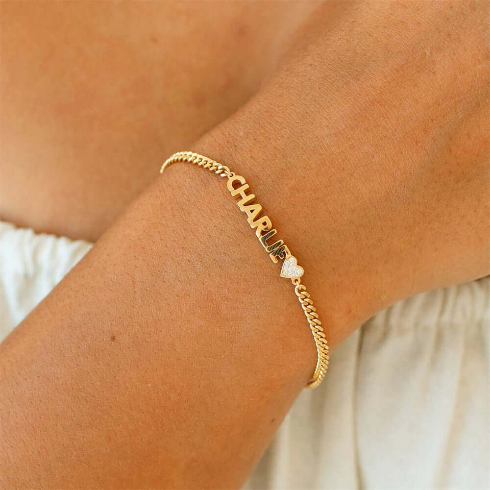 Custom engraved name bracelet Personalized Name Bracelet Jewelry - Hadi Craft