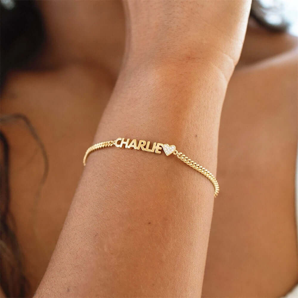 Custom engraved name bracelet Personalized Name Bracelet Jewelry - Hadi Craft