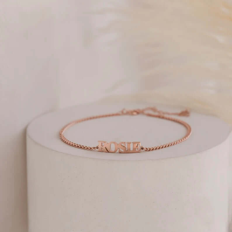 Custom engraved name bracelet Personalized Name Bracelet Jewelry - Hadi Craft