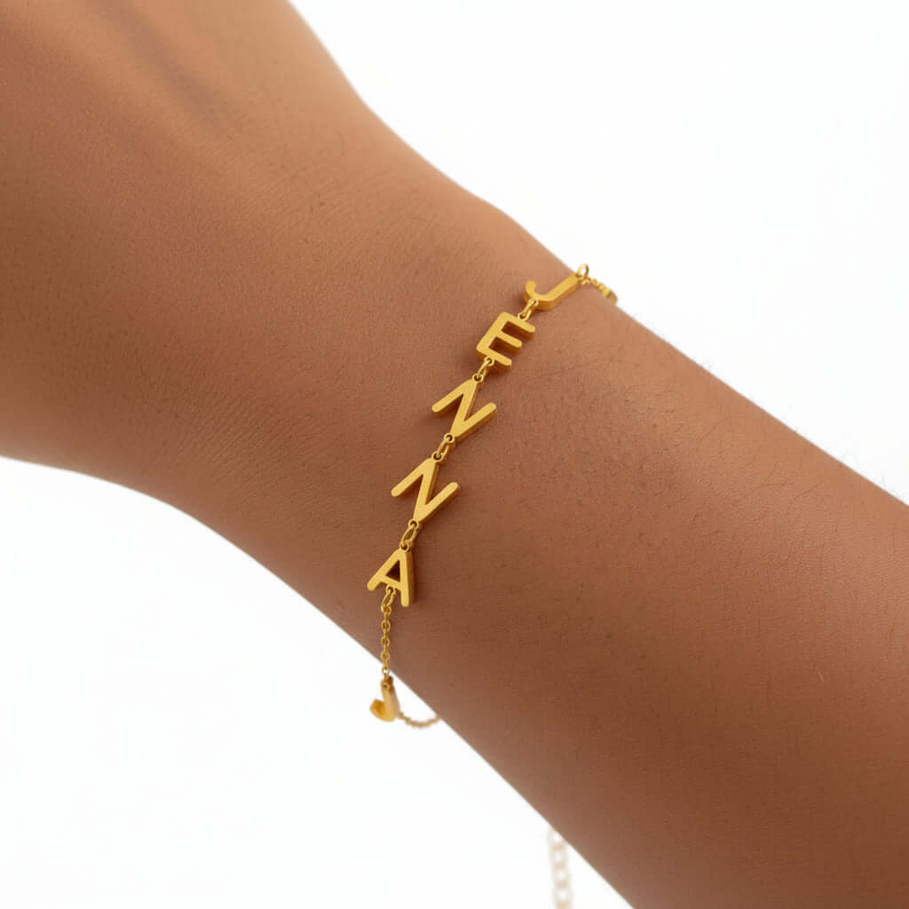 Custom uppercase letter bracelet DIY Letter Bracelet Name Bracelet - Hadi Craft