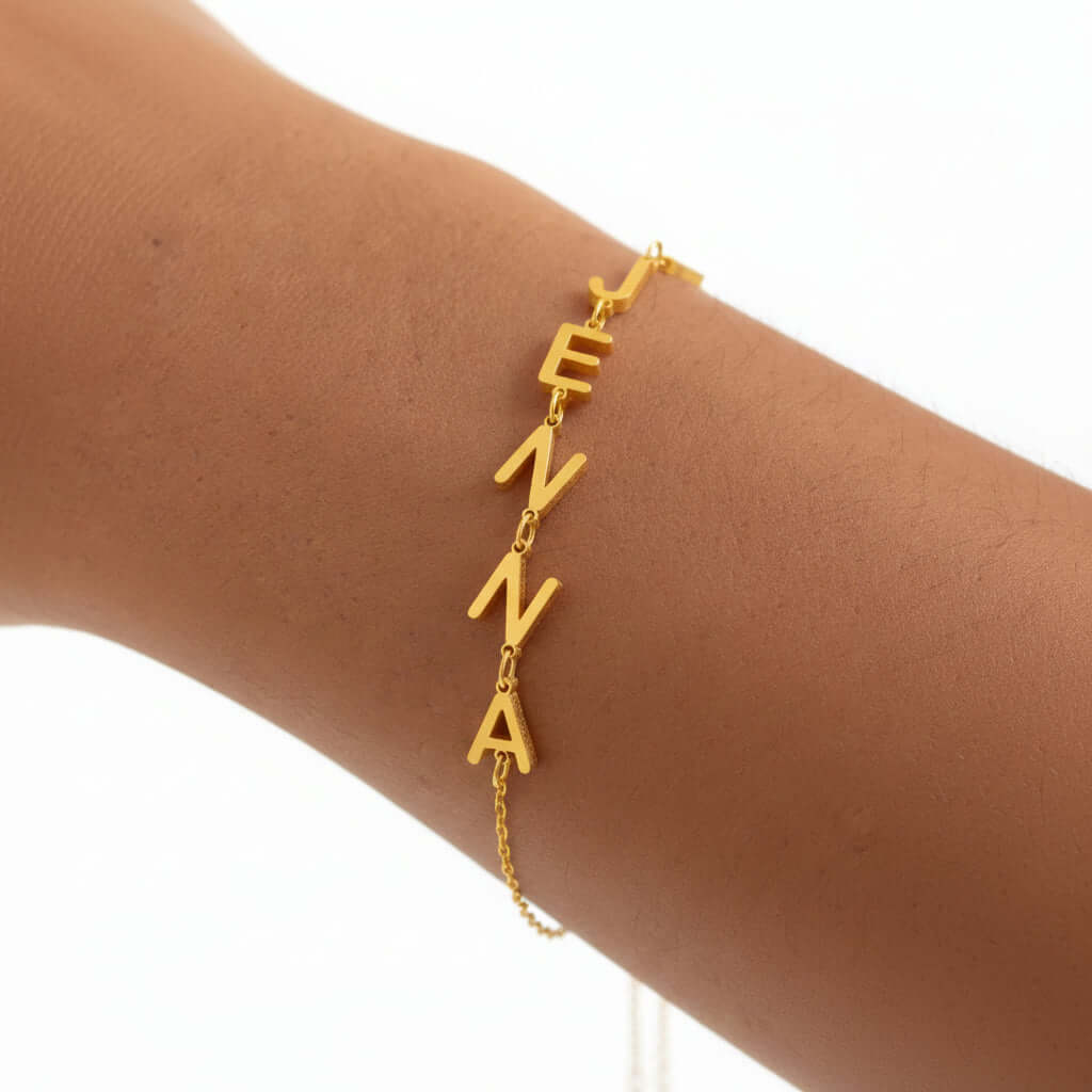 Custom uppercase letter bracelet DIY Letter Bracelet Name Bracelet - Hadi Craft