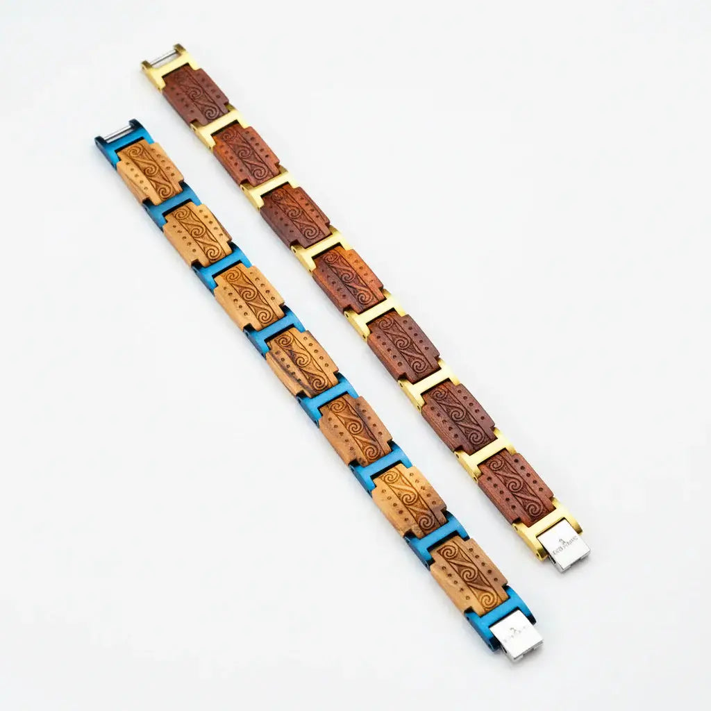 Custom wooden couple bracelet Free Customize Bangle with Gift Box - Hadi Craft