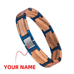 Custom wooden couple bracelet Free Customize Bangle with Gift Box - Hadi Craft